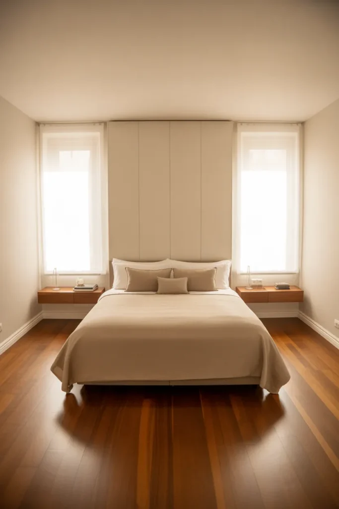 Centered Bed Layout for Balanced Proportions