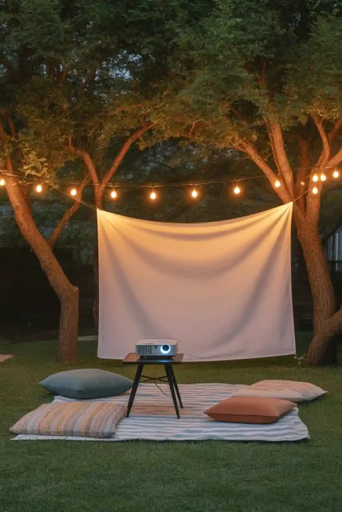 Classic Projector and White Sheet Setup