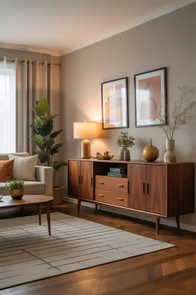 Classic Wooden Credenza as a Focal Point