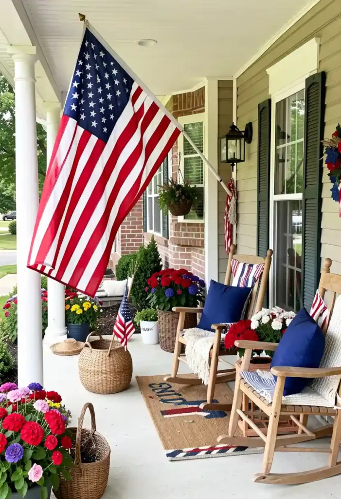 Classic Front Porch Flag Display