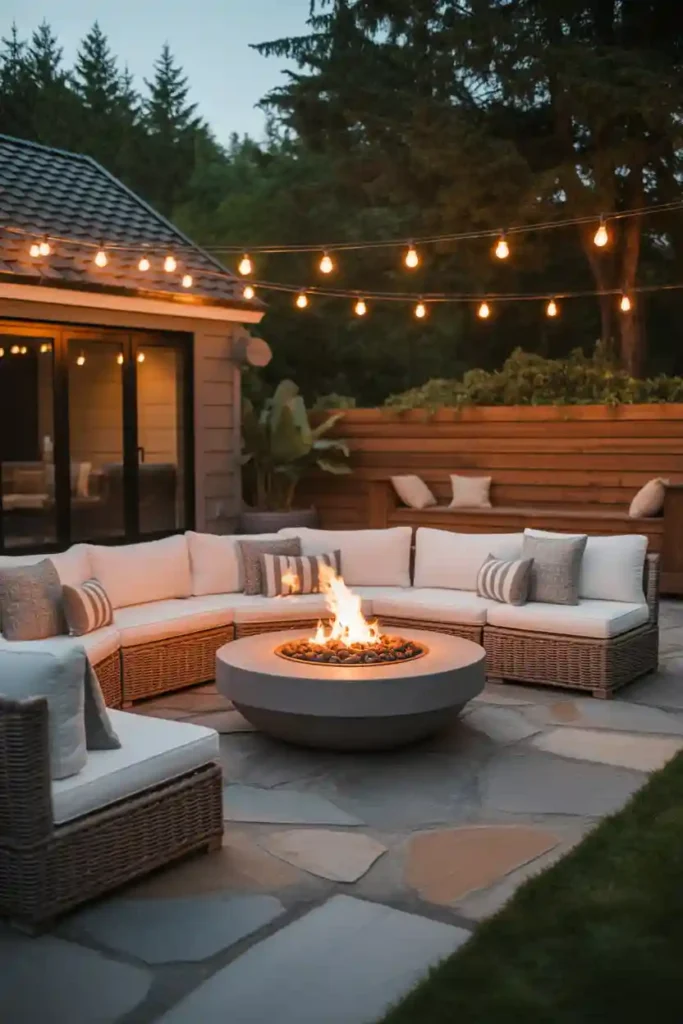 Cozy Fire Pit Patio Lounge