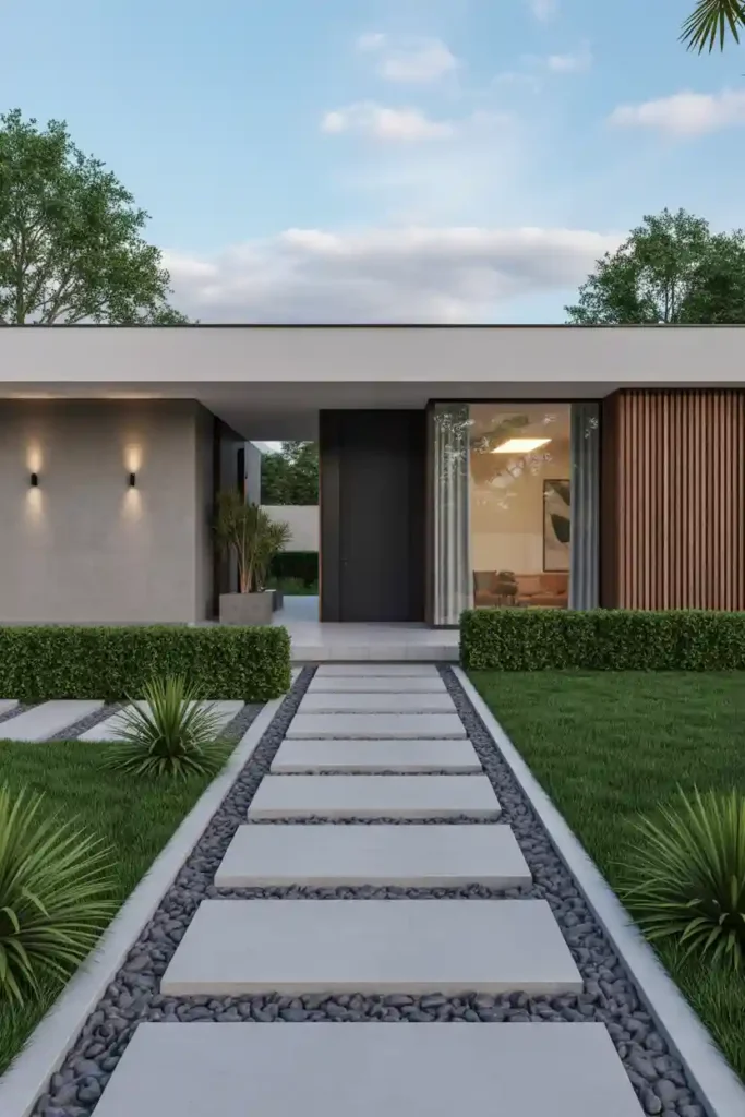 Minimalist Concrete Pathway with Clean Lines