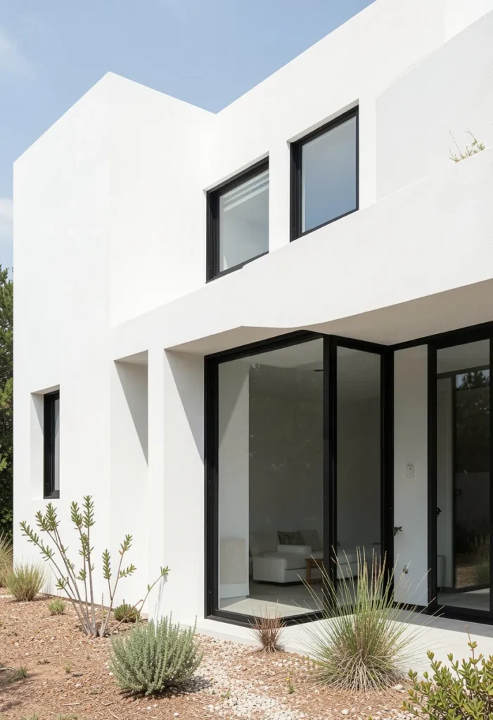 Minimalist White Façade with Clean Lines