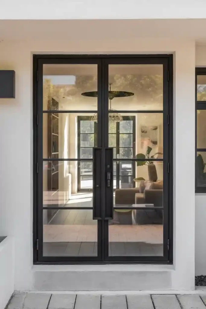 Modern Black Steel Double Doors