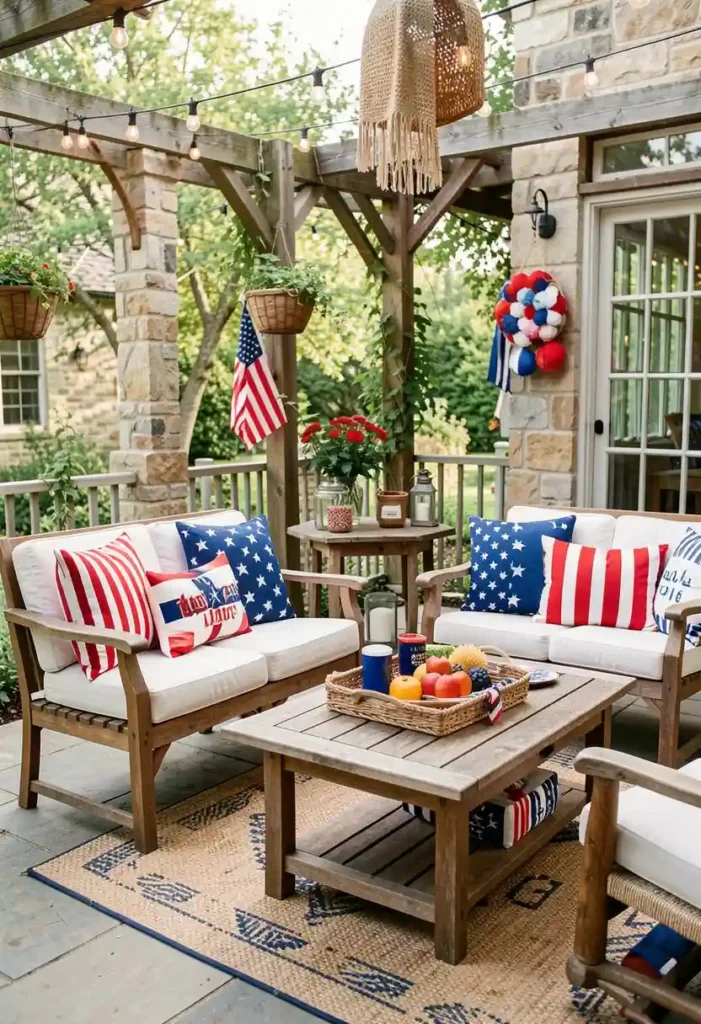  Rustic Patriotic Seating Area
