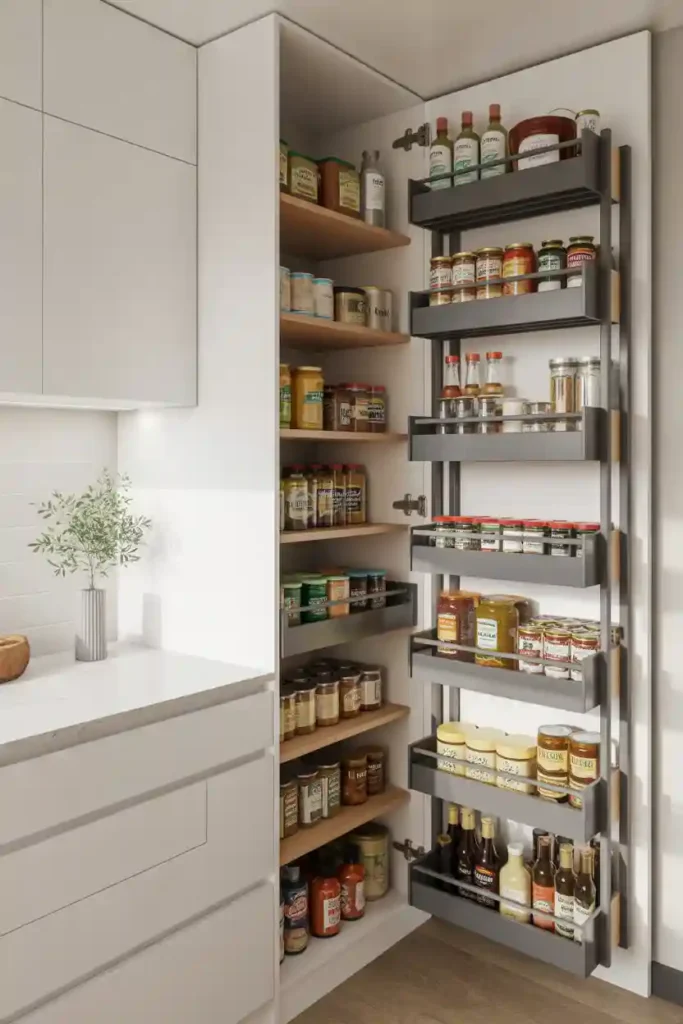 Vertical Pull-Out Shelves