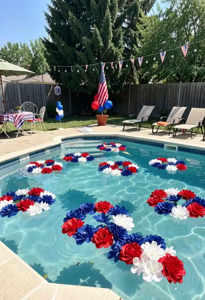 Floating Patriotic Flower Decor