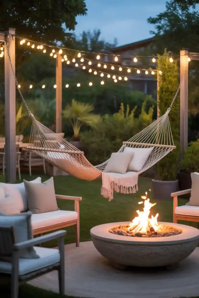 Hammock Fire Pit Lounge