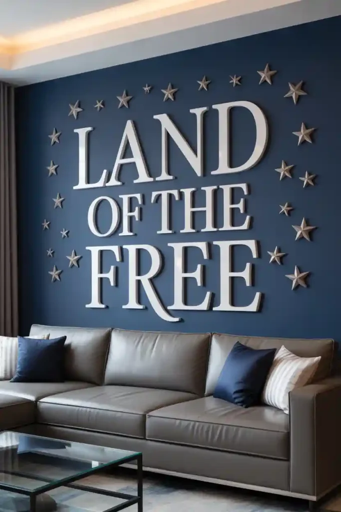 Patriotic Quote Statement Wall
