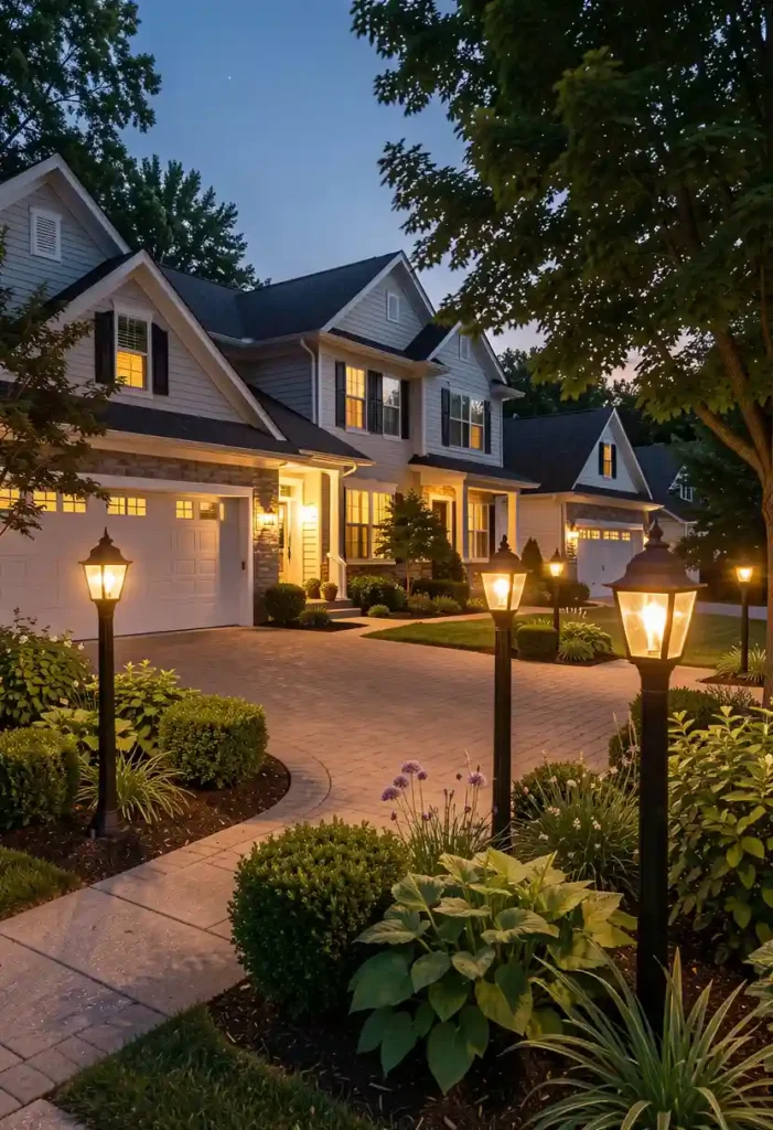 Place Lantern Posts Along Driveways