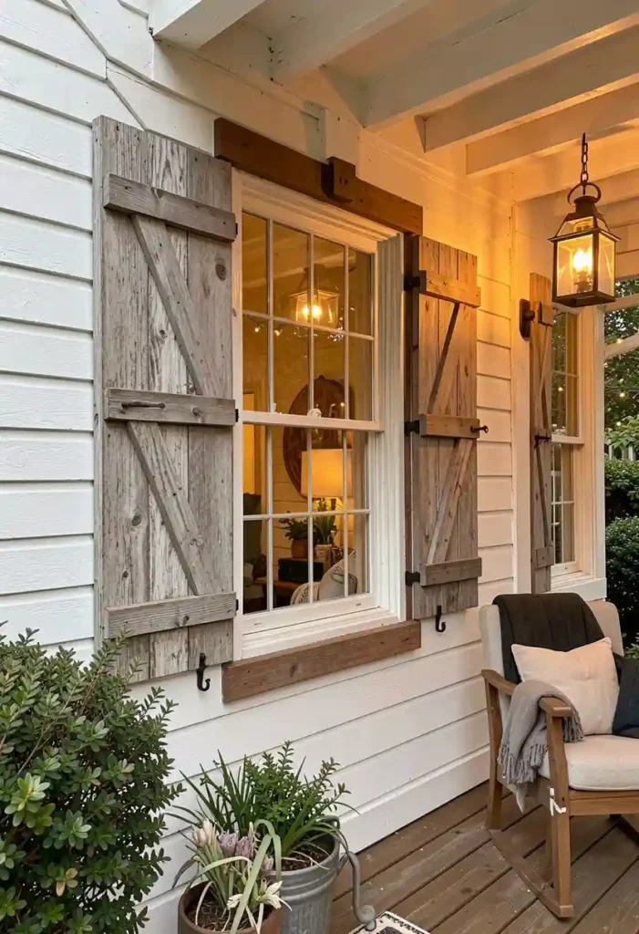 Rustic Shutters with Trim