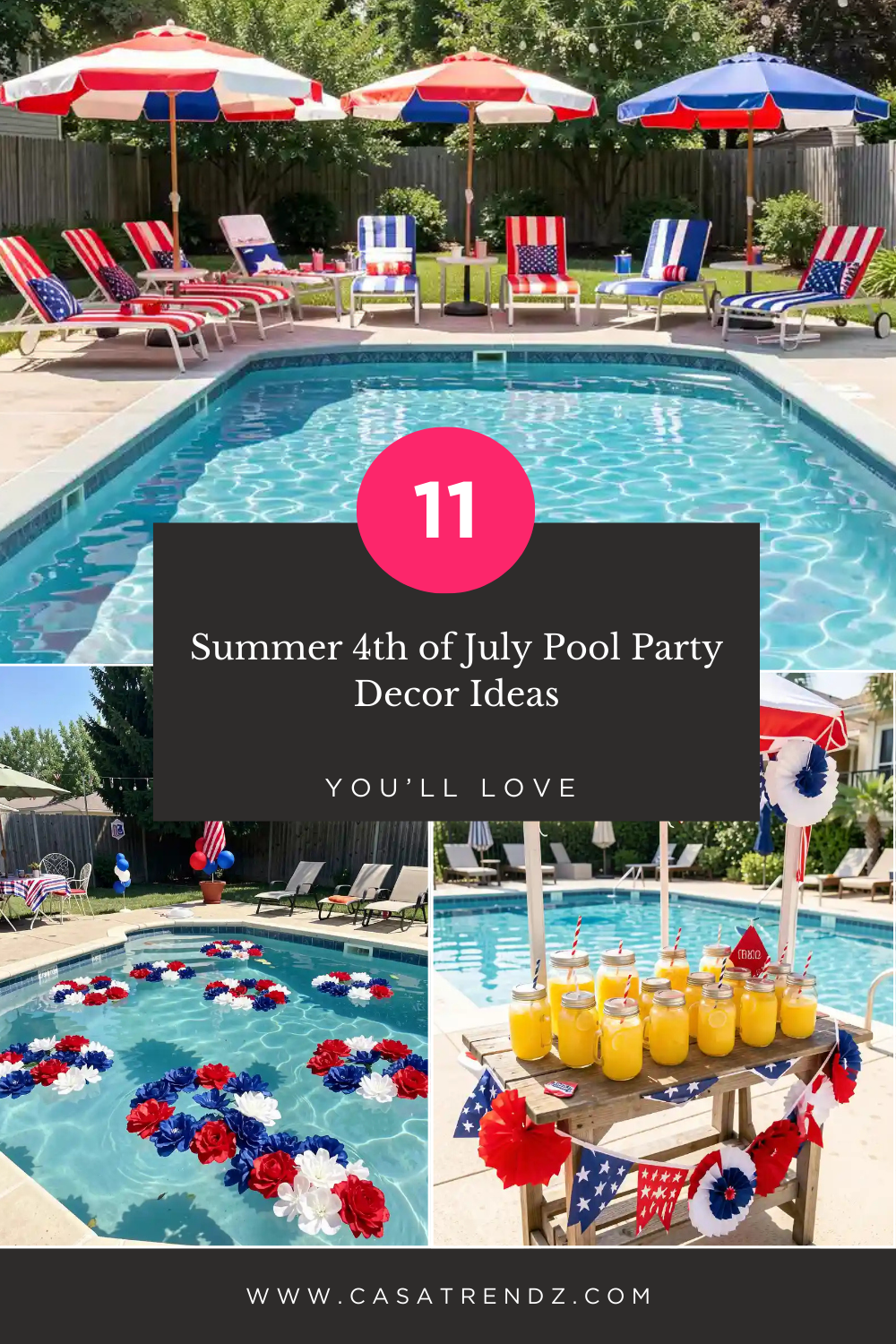 Summer 4th of July Pool Party Decor Ideas