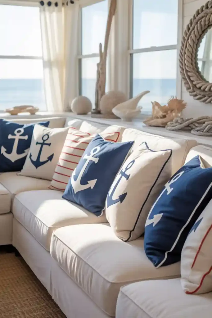 Coastal Patriotic Pillow Theme