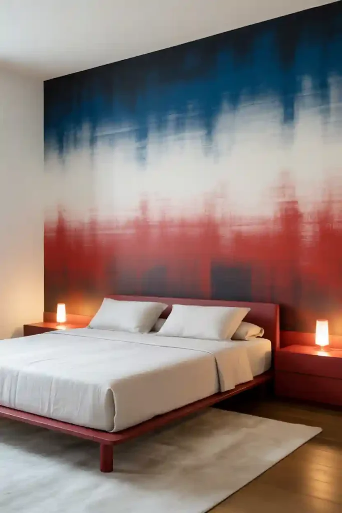 . Patriotic Ombre Accent Wall