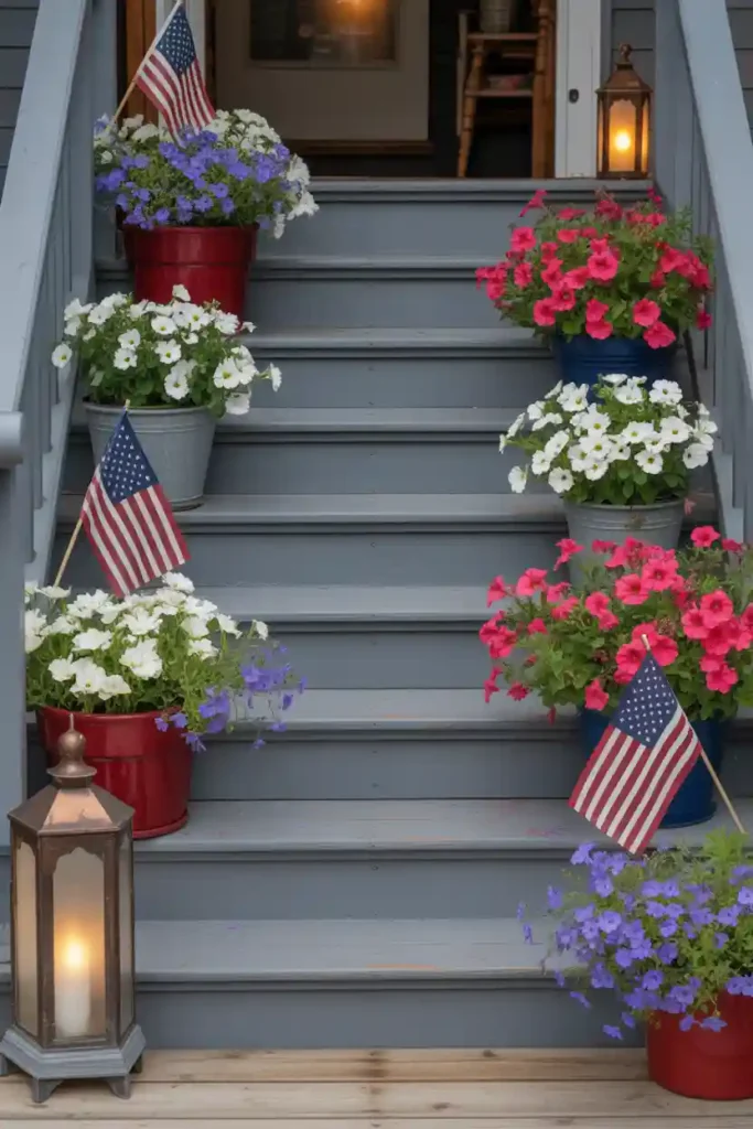 Patriotic Porch Step Decorations