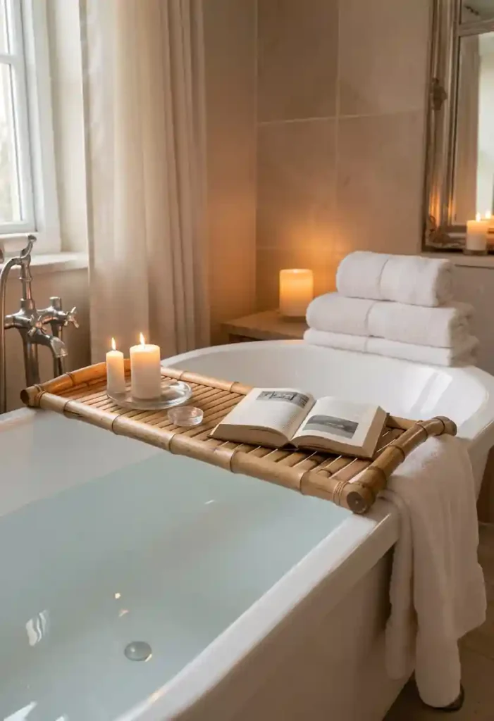 Add a Bamboo Bath Tray