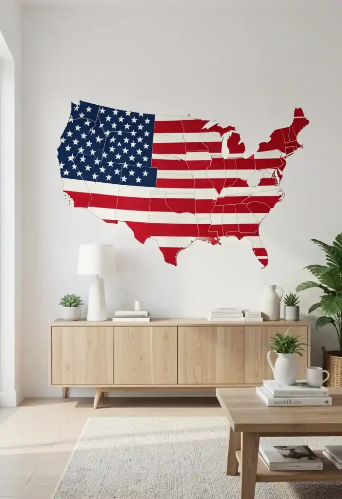 Americana Map of the USA Decal