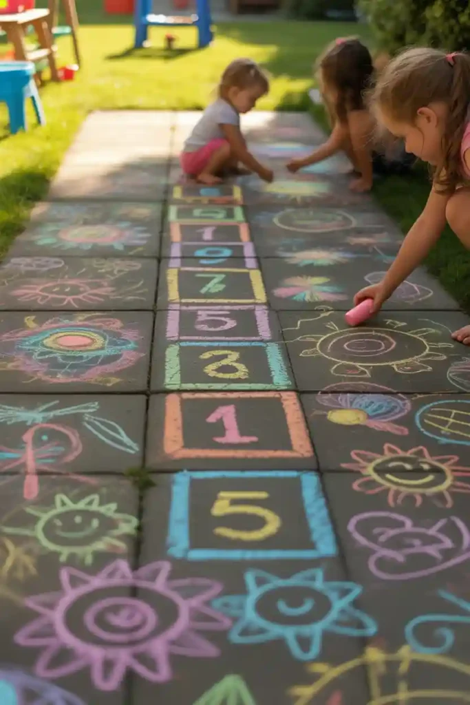 Creative Chalk Drawing Path