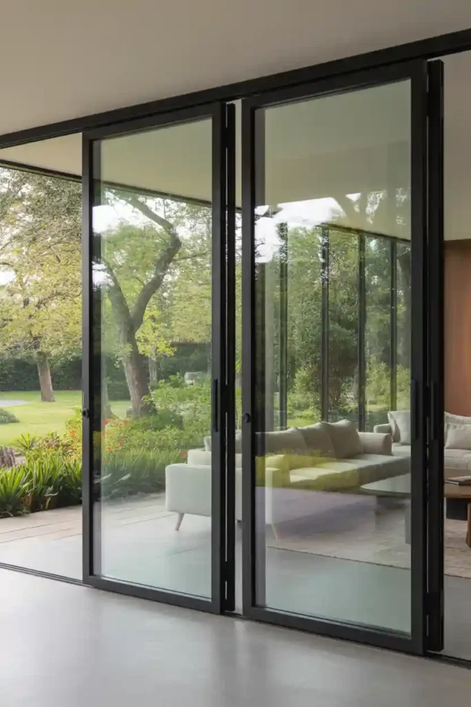 Double Patio Doors with Floor-to-Ceiling Glass