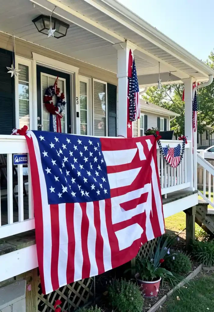 American Flag Balcony Display