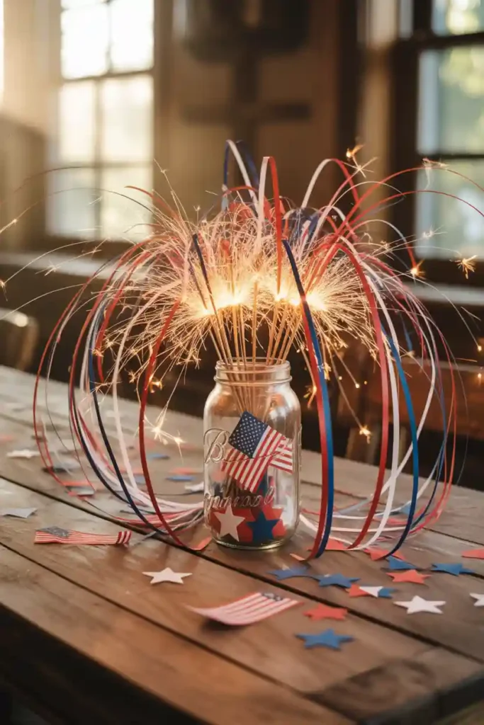 Firework Ribbon Table Centerpiece