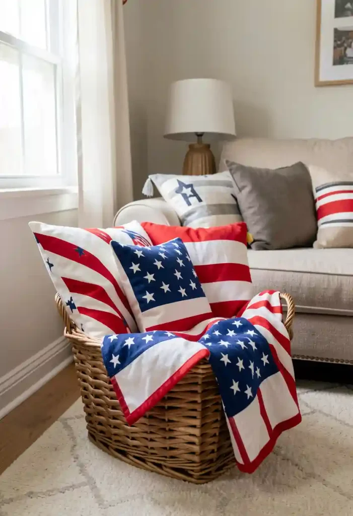 Patriotic Ottoman Tray Display