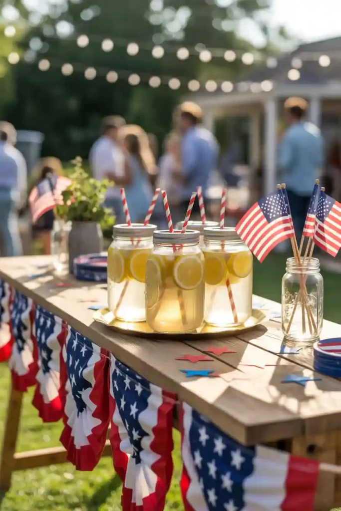 Patriotic Drink Station Setup