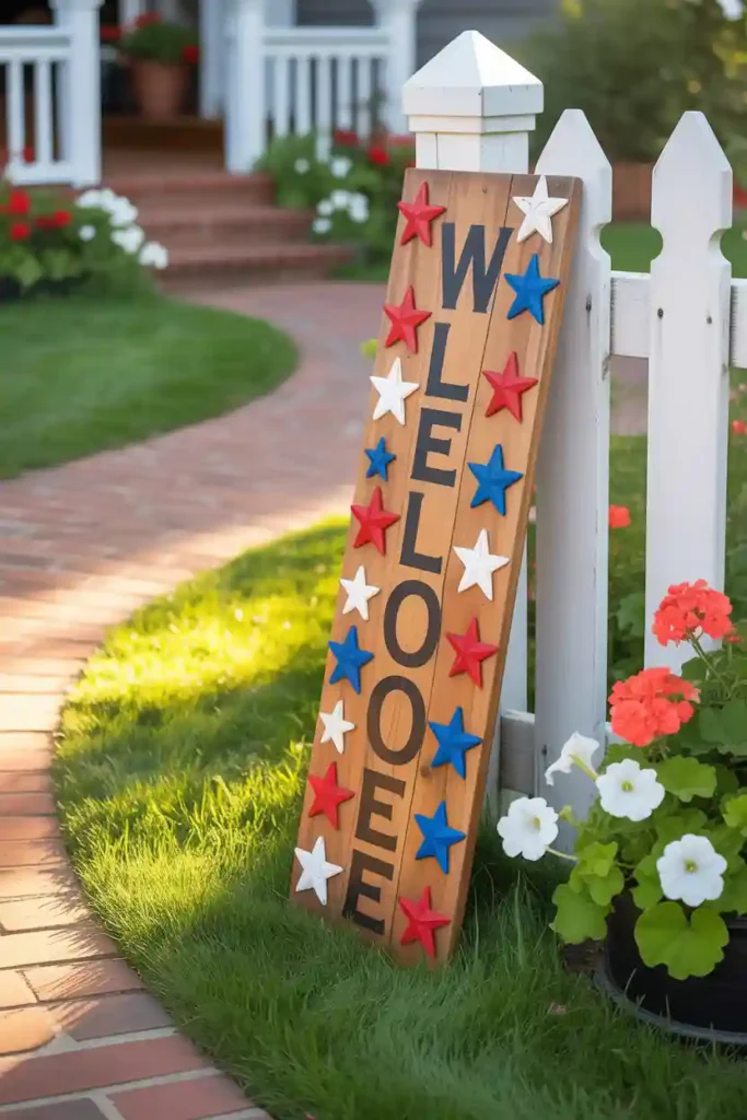 Star-Spangled Welcome Path Sign