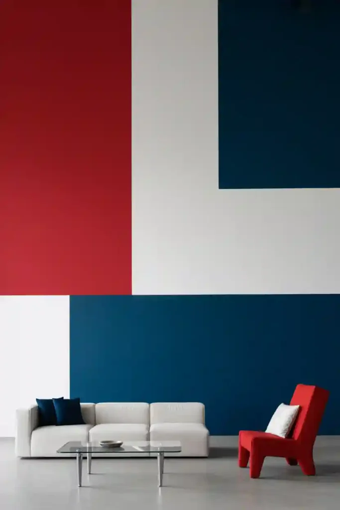 Subtle Patriotic Color Block Wall