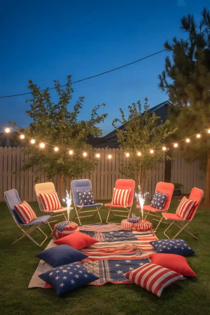 Backyard Fireworks Viewing Setup