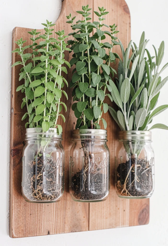 Hanging Mason Jar Garden