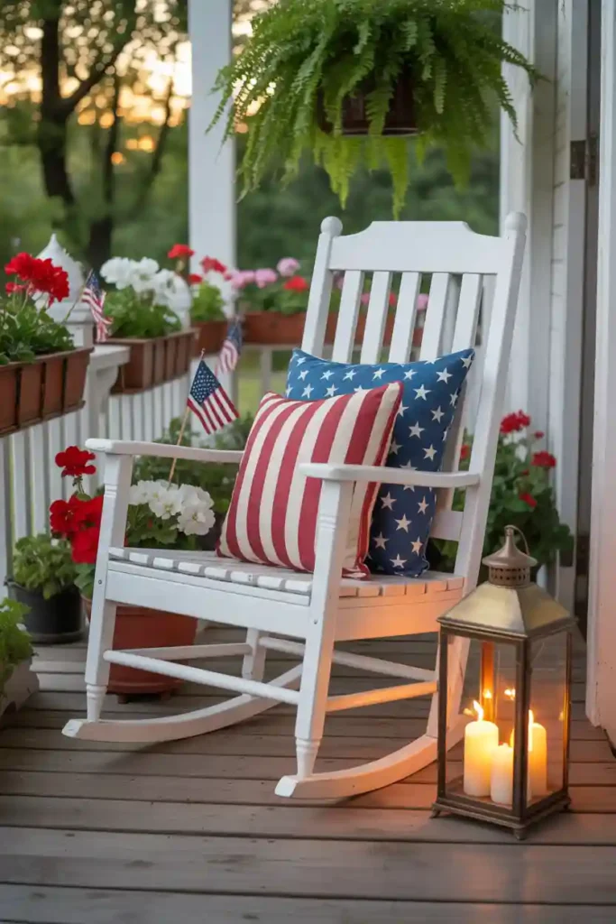 Patriotic Rocking Chair Porch Setup