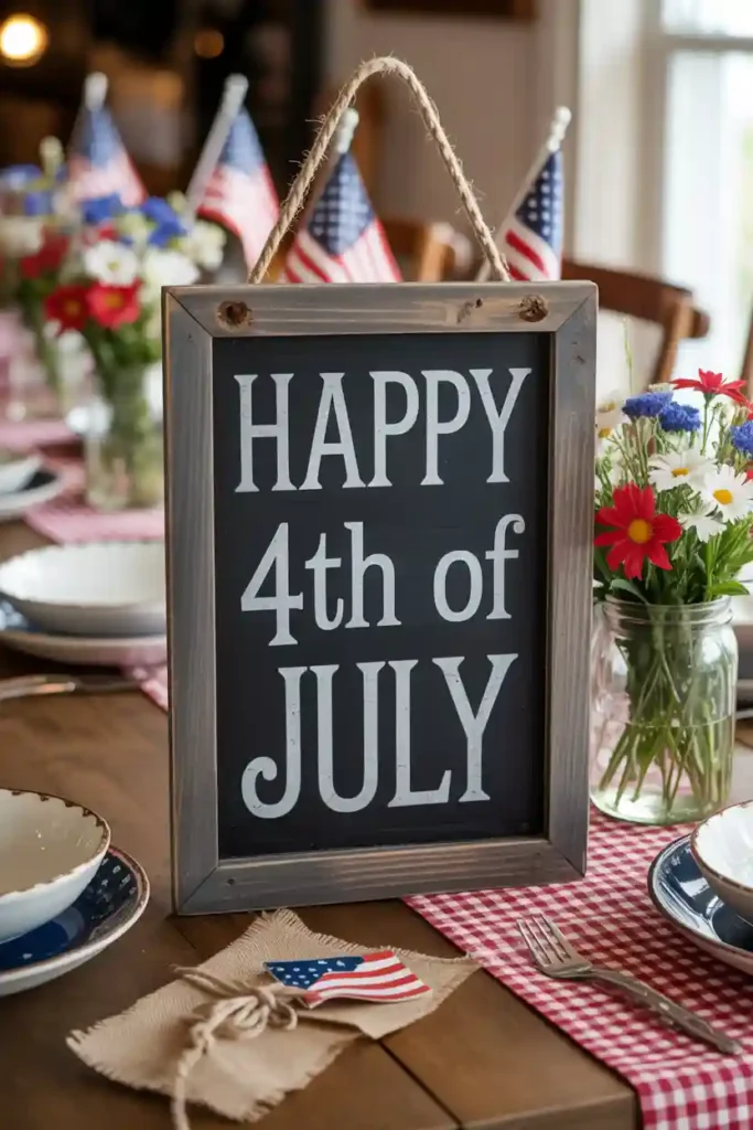 Rustic Chalkboard Table Sign