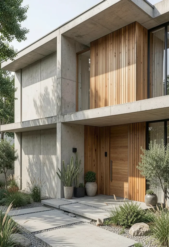 Concrete and Wood Combination