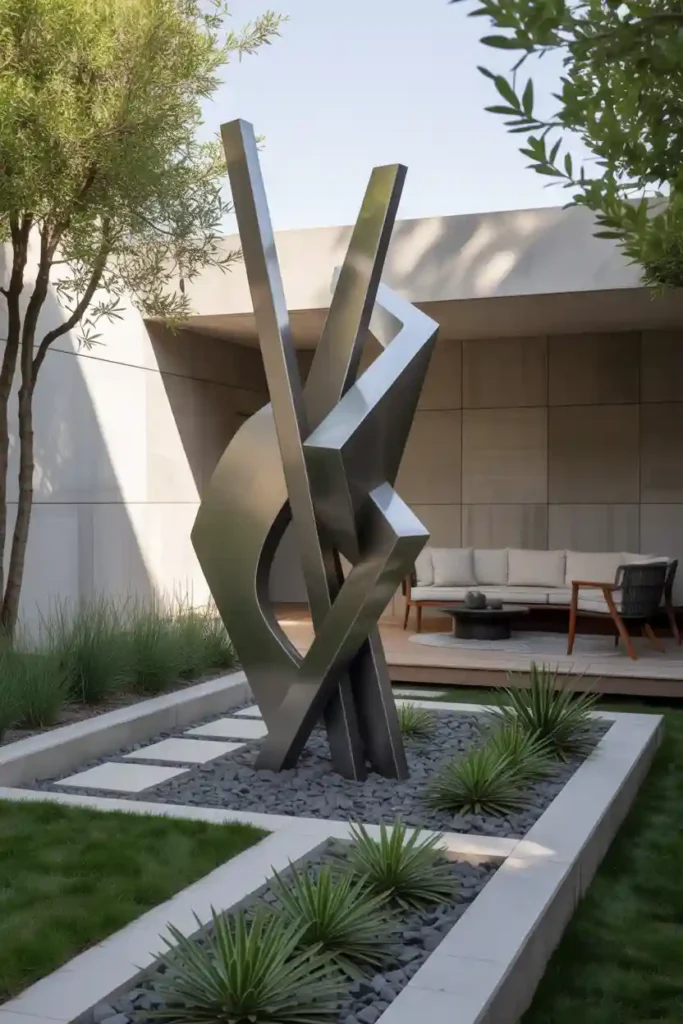 Add a Statement Outdoor Sculpture