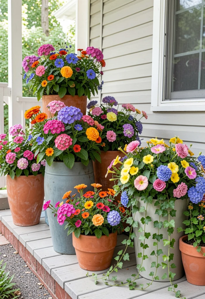 Incorporate Bright Seasonal Planters