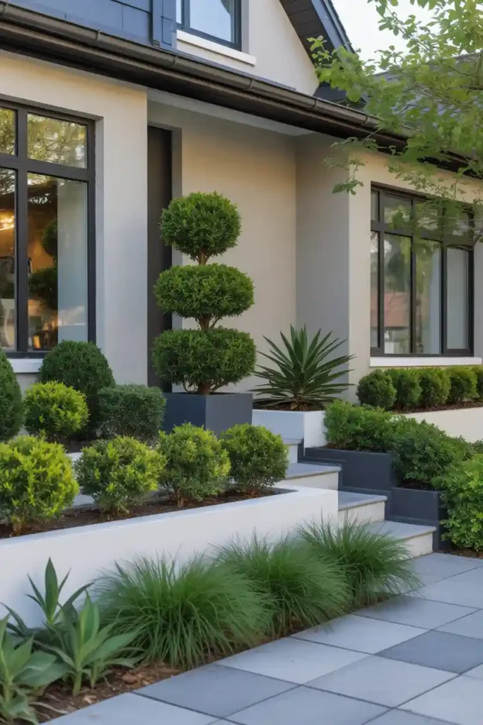 Layered Greenery with Structured Shrubs