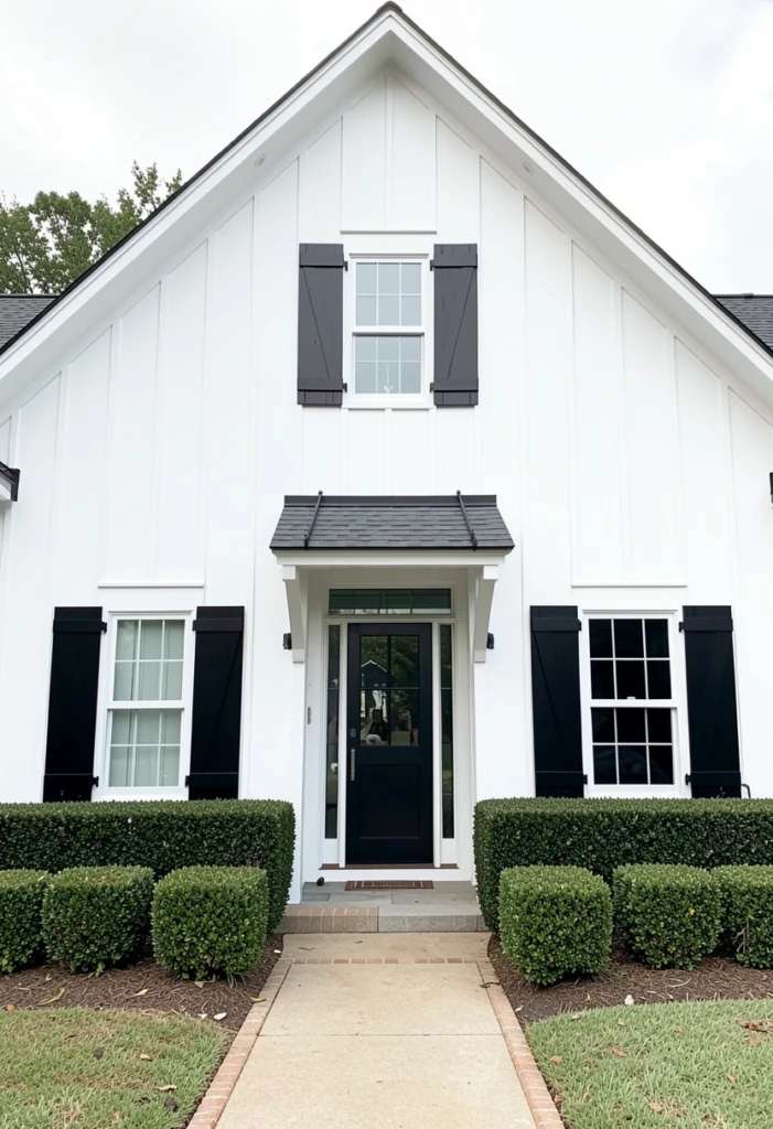 Matte Black Board-and-Batten Shutters