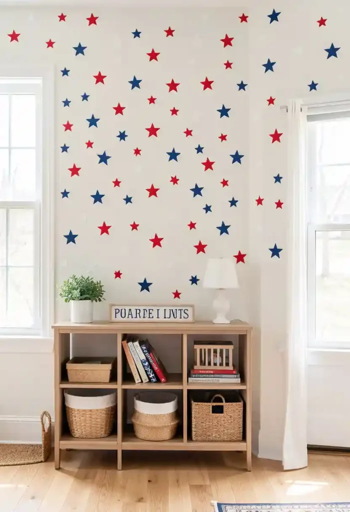 Patriotic Star Pattern Wall Decals
