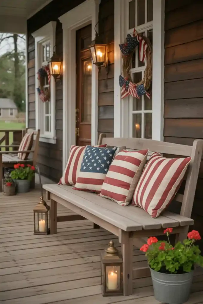 Rustic Americana Farmhouse Porch