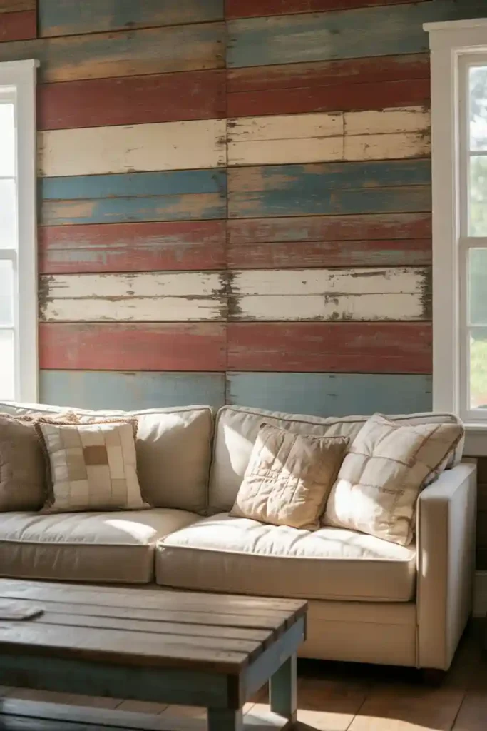 Rustic Wood Americana Accent Wall