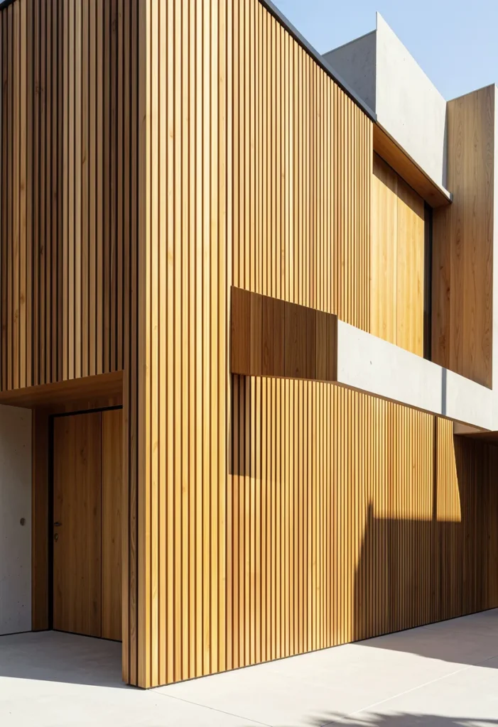 Vertical Wood Slat Cladding