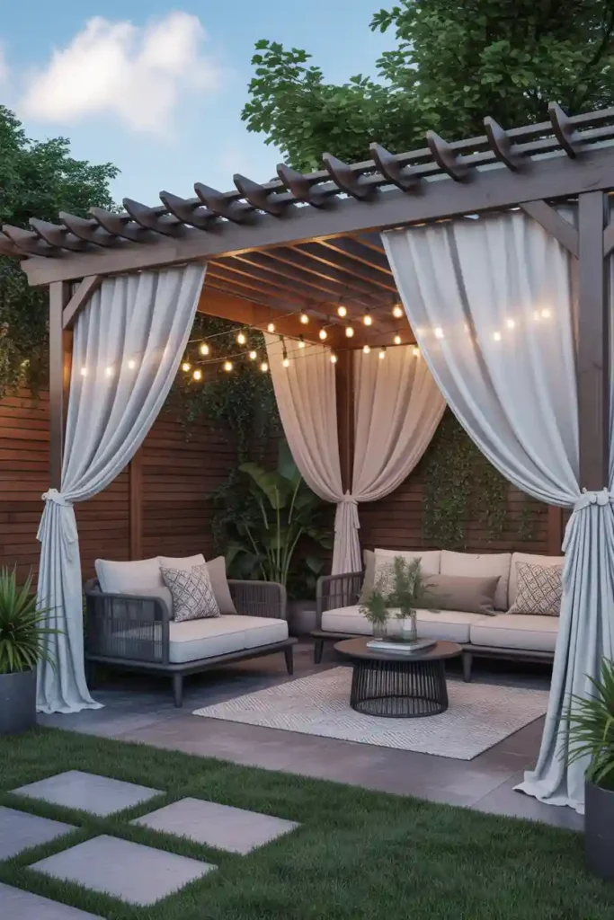 Add a Pergola with Soft Drapes