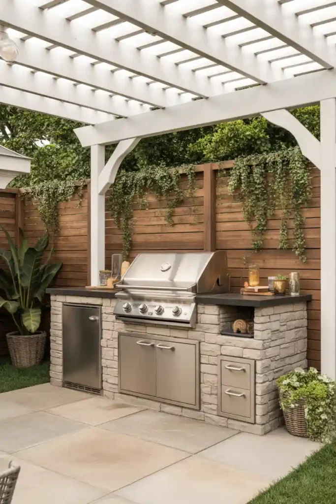 Built-In Grill Station with Slim Cabinets