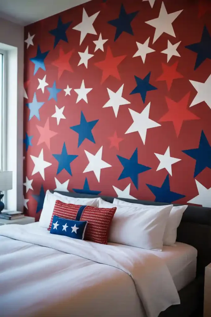 Patriotic Star Pattern Wall