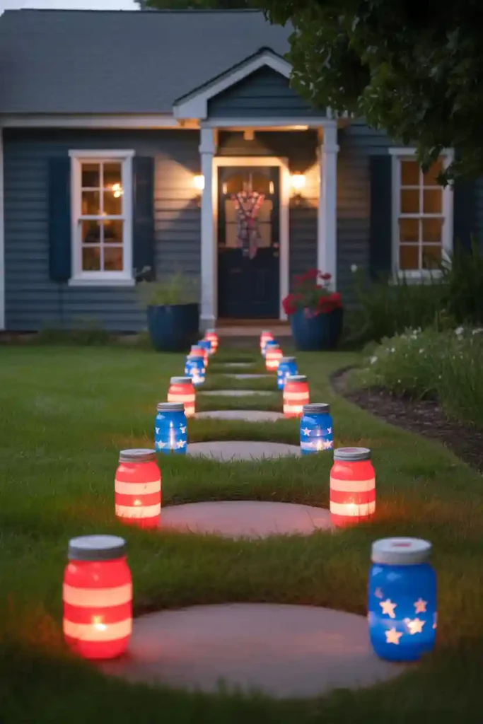 Red White & Blue Pathway Luminaries