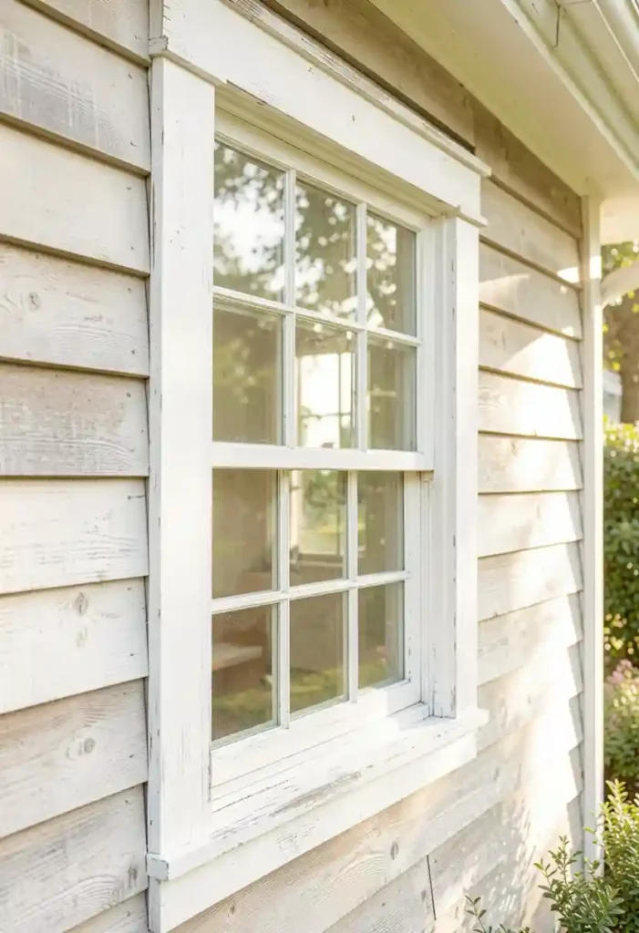 Whitewashed Wood Trim for a Soft Rustic Look