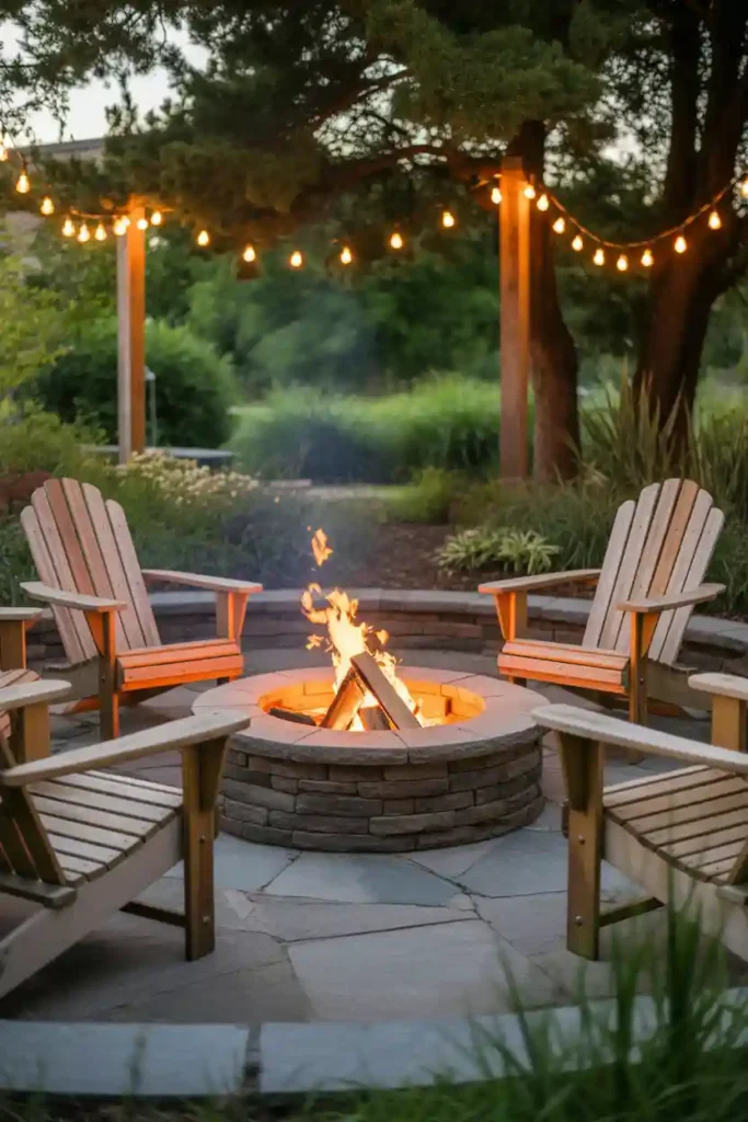 . Rustic Backyard Fire Pit Living Room