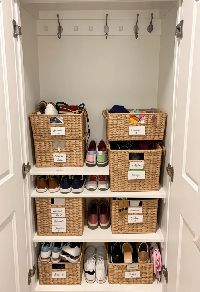 Use Woven Storage Baskets