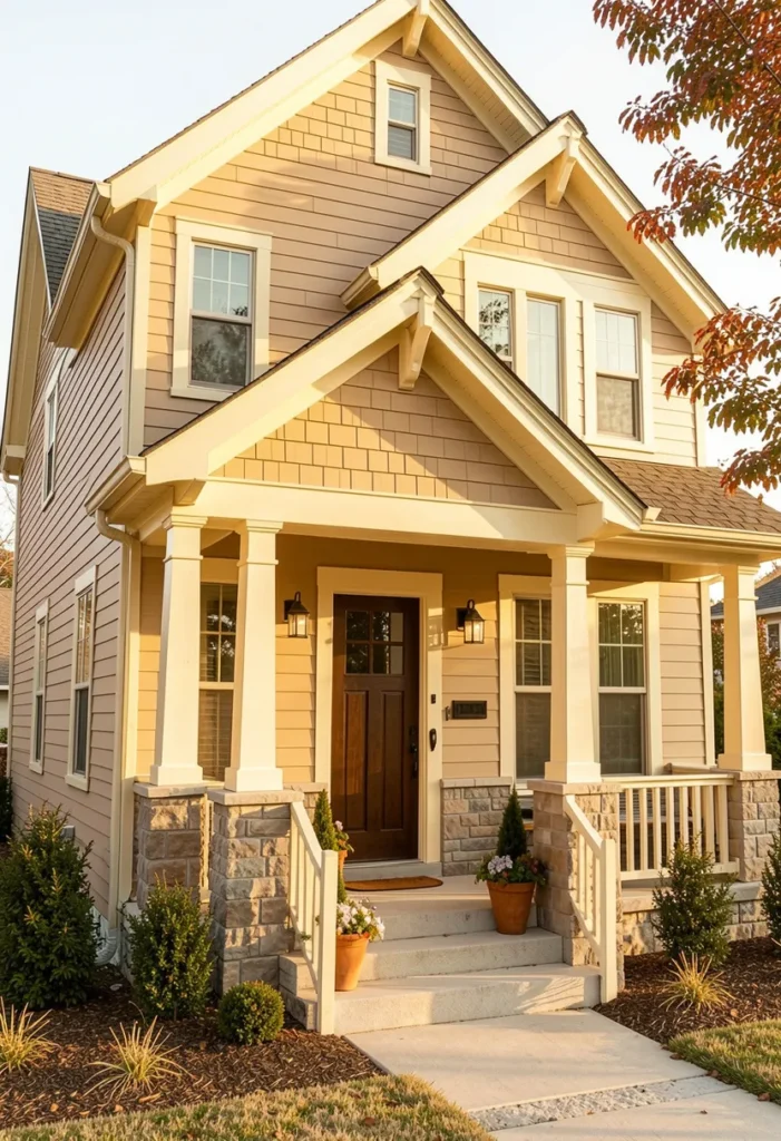 Warm Beige with Cream Accents
